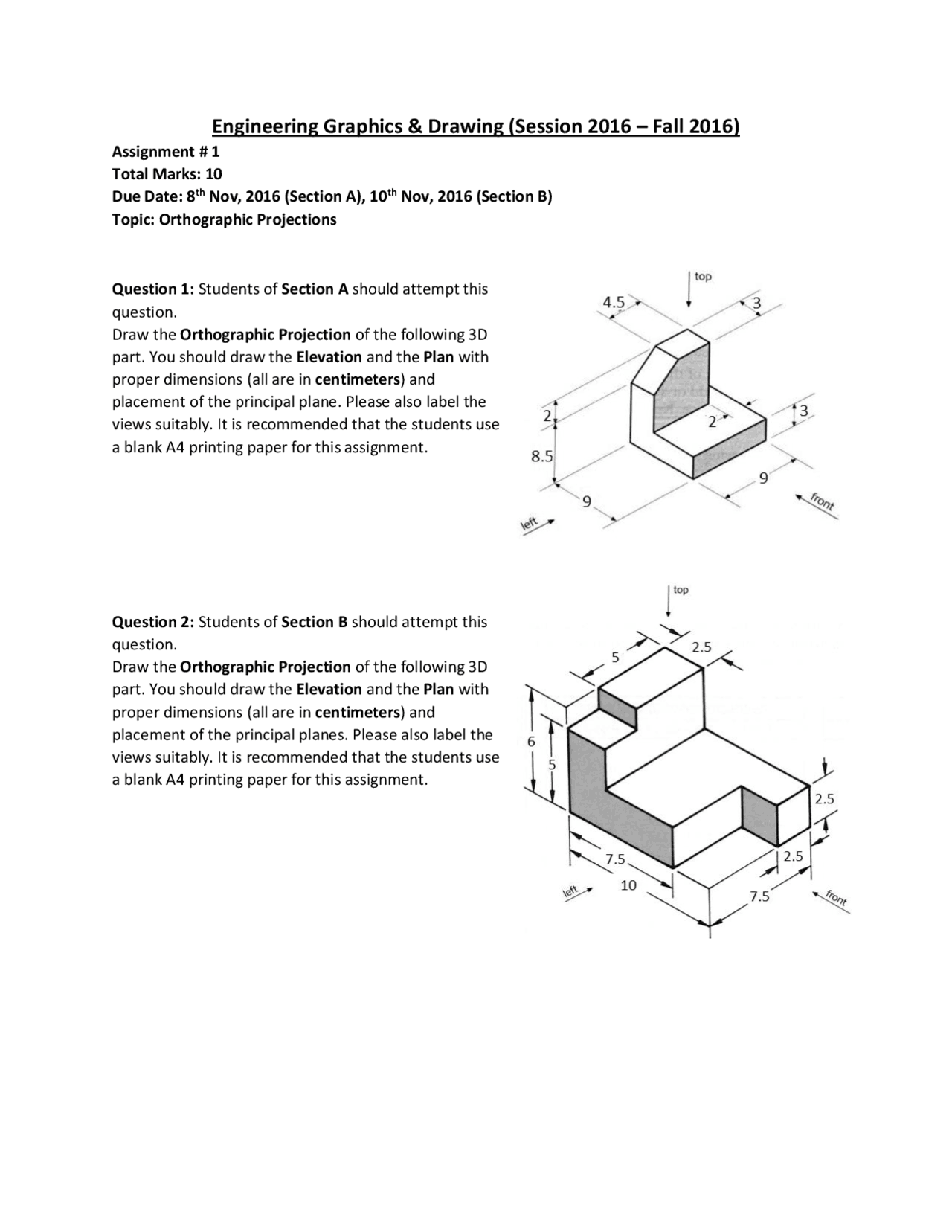 Projection of points - Docsity