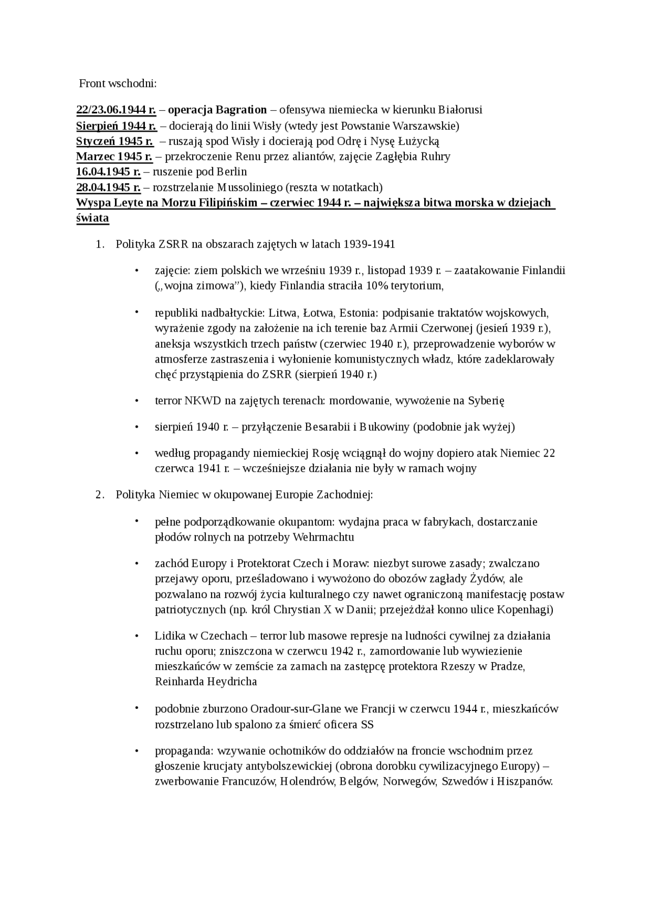 Historia - Po prostu historia - Temat 20 - Docsity
