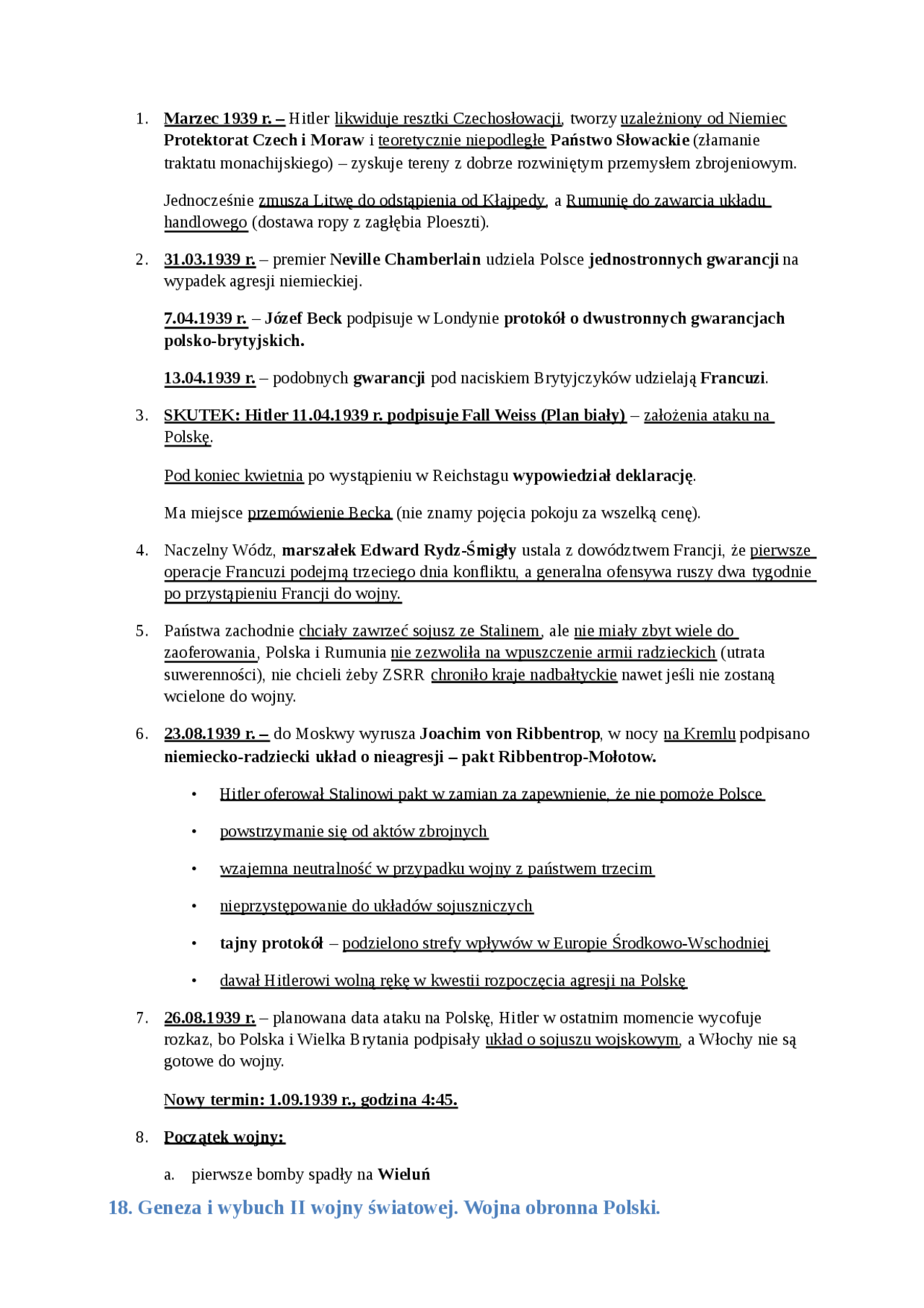 Historia - Po prostu historia - Temat 18 - Docsity