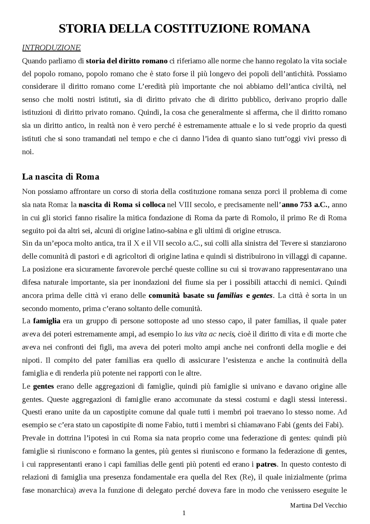 STORIA DELLA COSTITUZIONE ROMANA Docsity