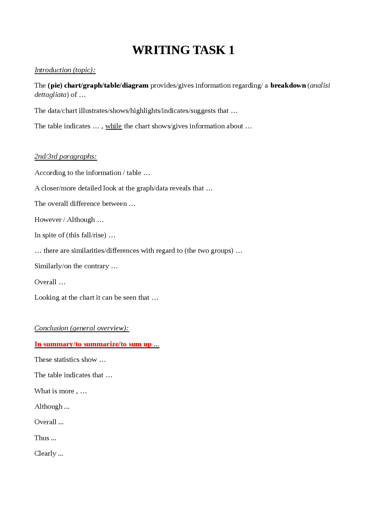 IELTS - WRITING TASK - Docsity