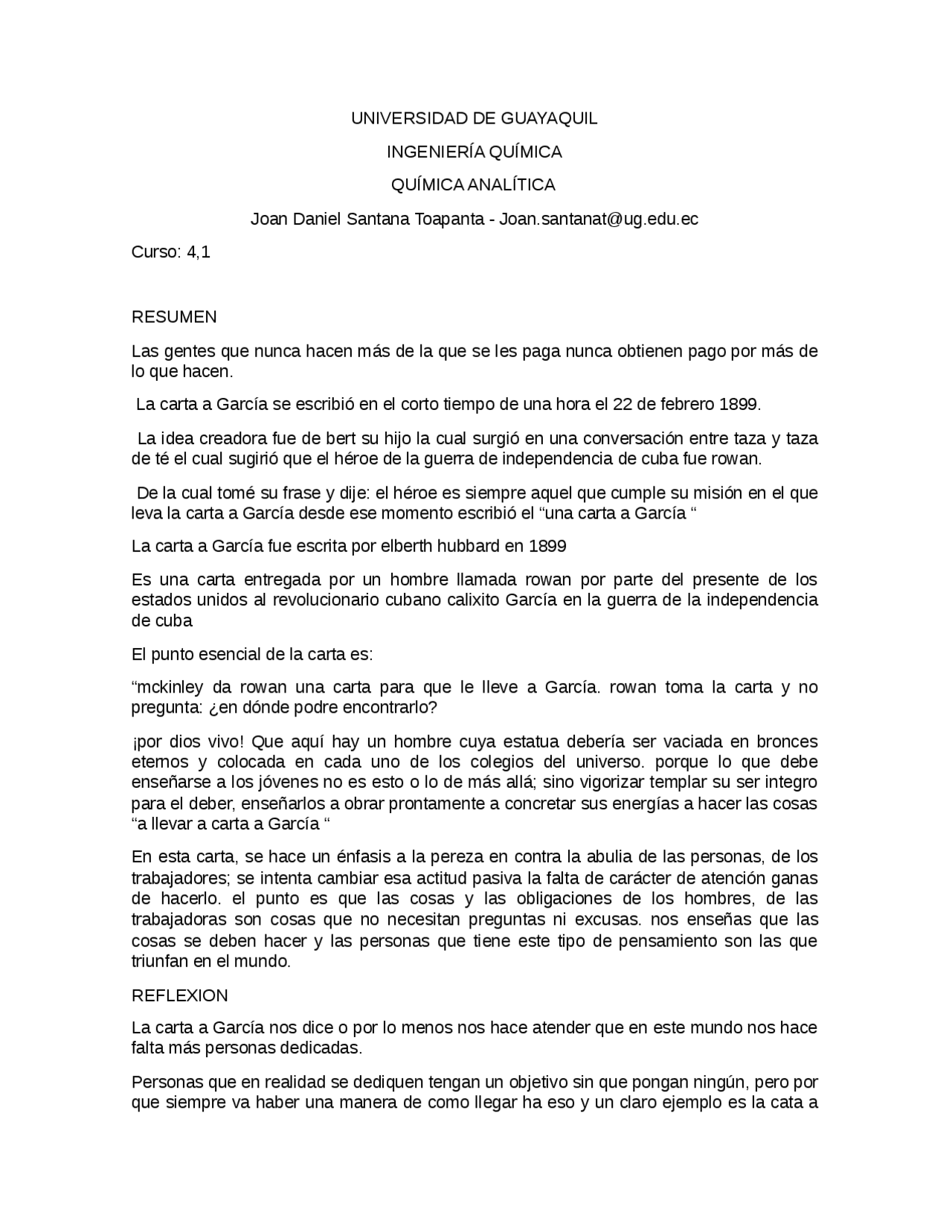 Carta A Garcia Ensayo Facil De Menos Una Carilla Docsity