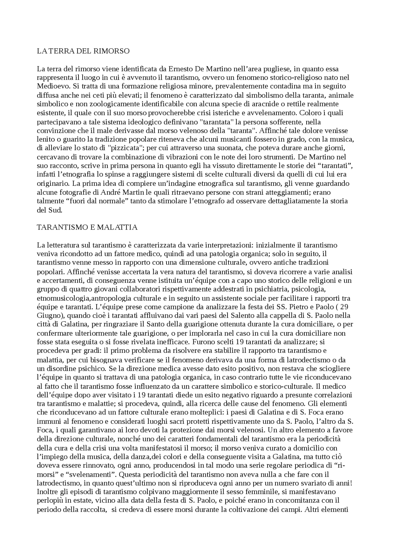 La terra del rimorso - Docsity