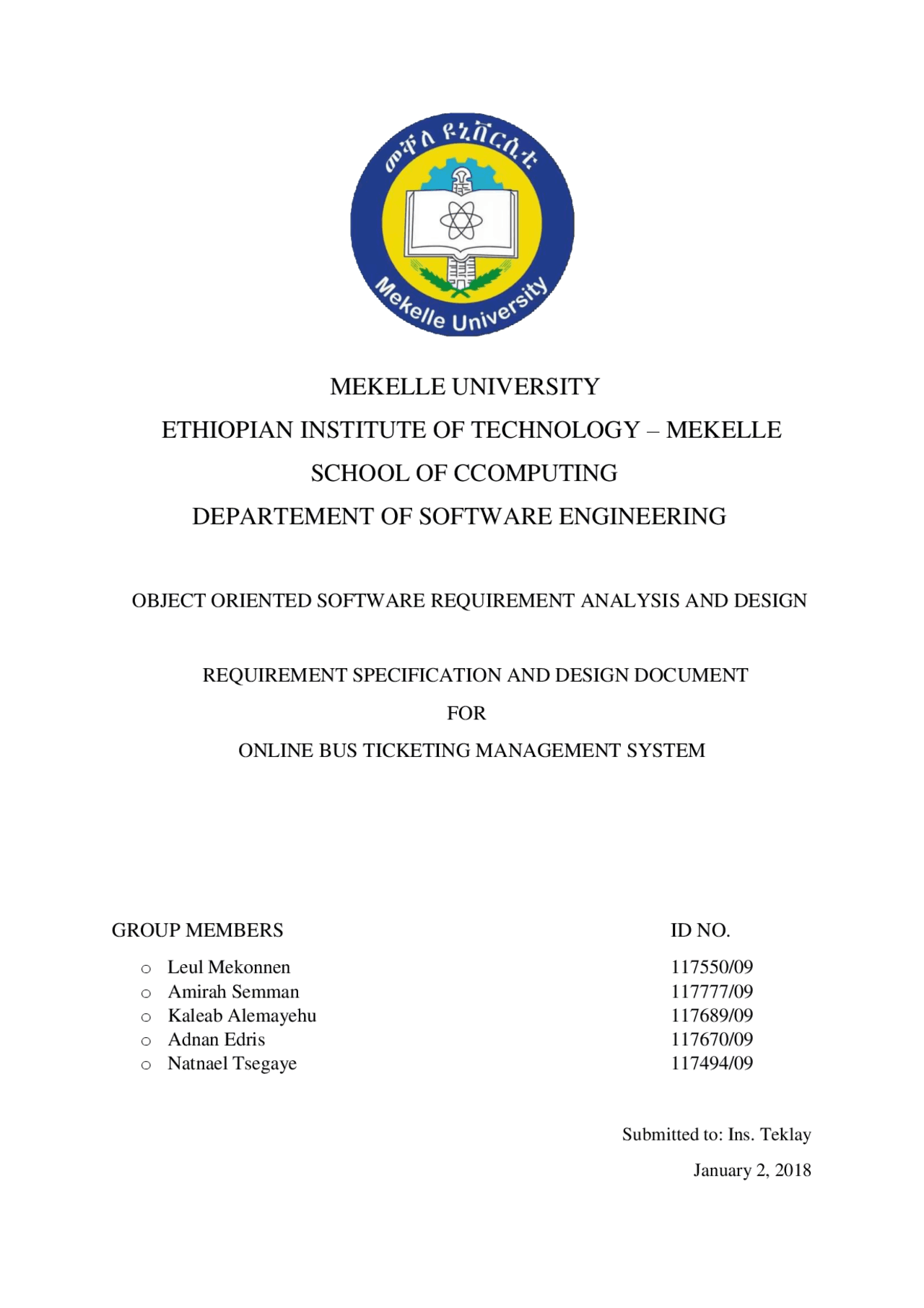 Online Bus Ticketing System | Exercises Object Oriented Analysis and ...