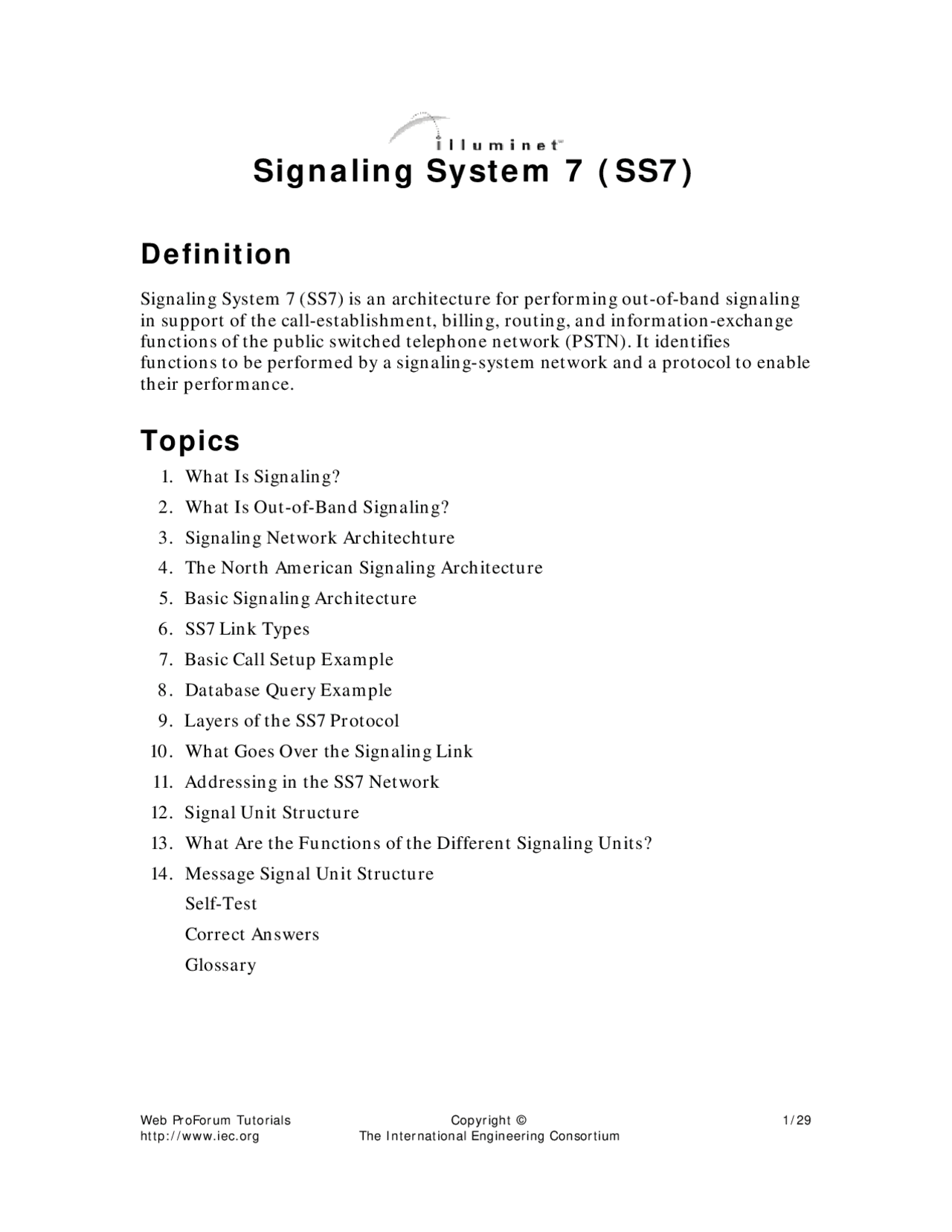 Mobile signal system and protocols - Docsity