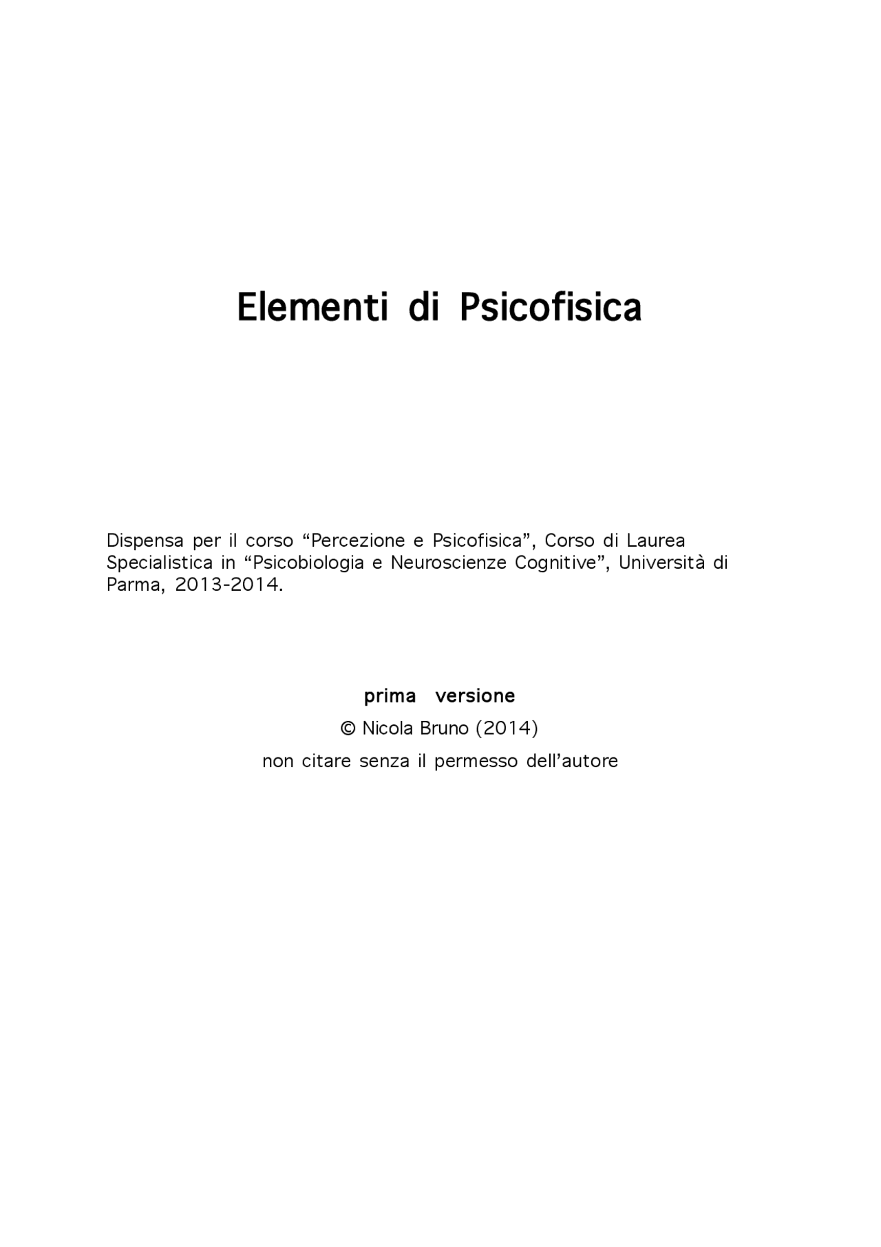 ELEMENTI DI PSICOFISICA Docsity