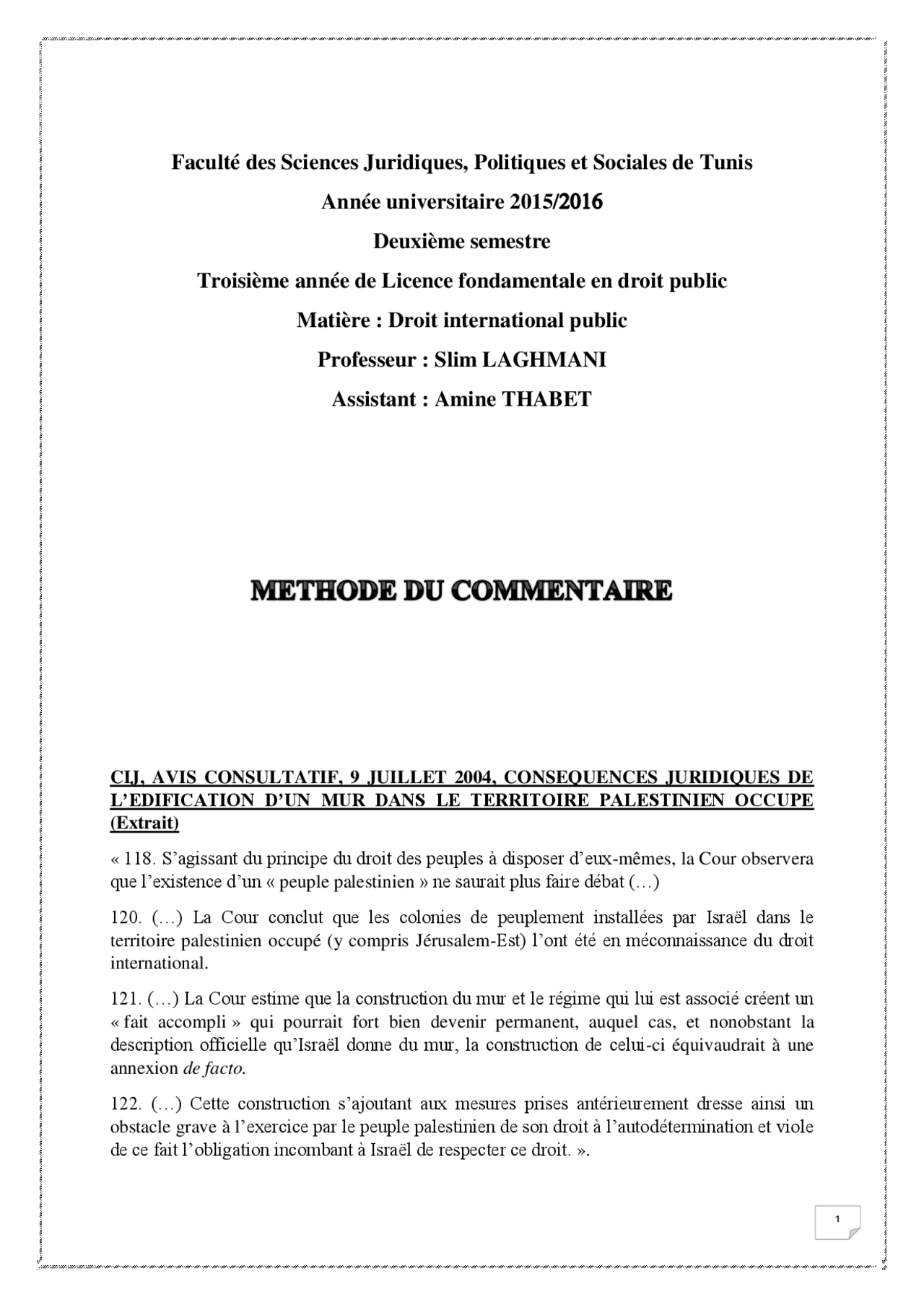 Exemple De Commentaire D Arrêt Corrigé Pdf Méthodologie de commentaire d'arret de la CIJ | Guide, Projets, Recherche  Droit international public | Docsity