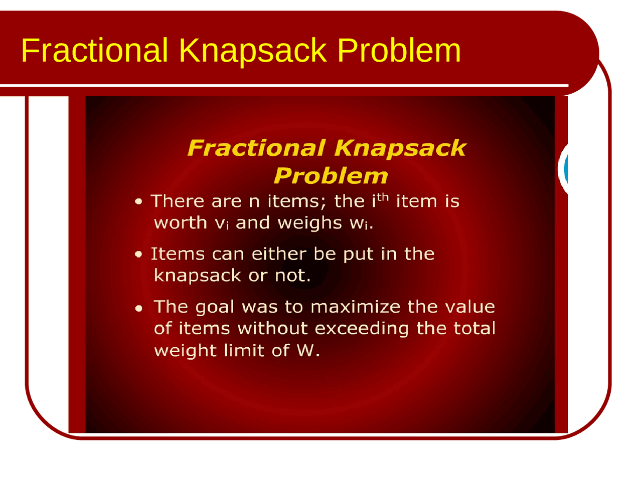 Fractional knapsack problem - Docsity