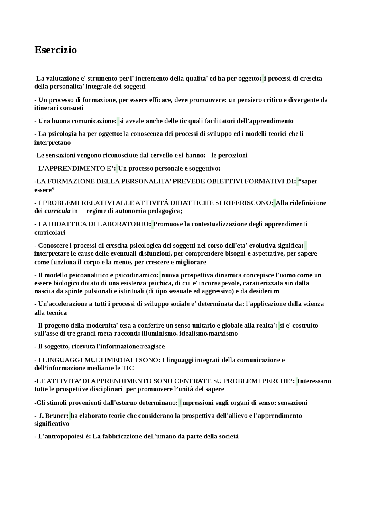 Psicologia Generale Pegaso 24 Cfu