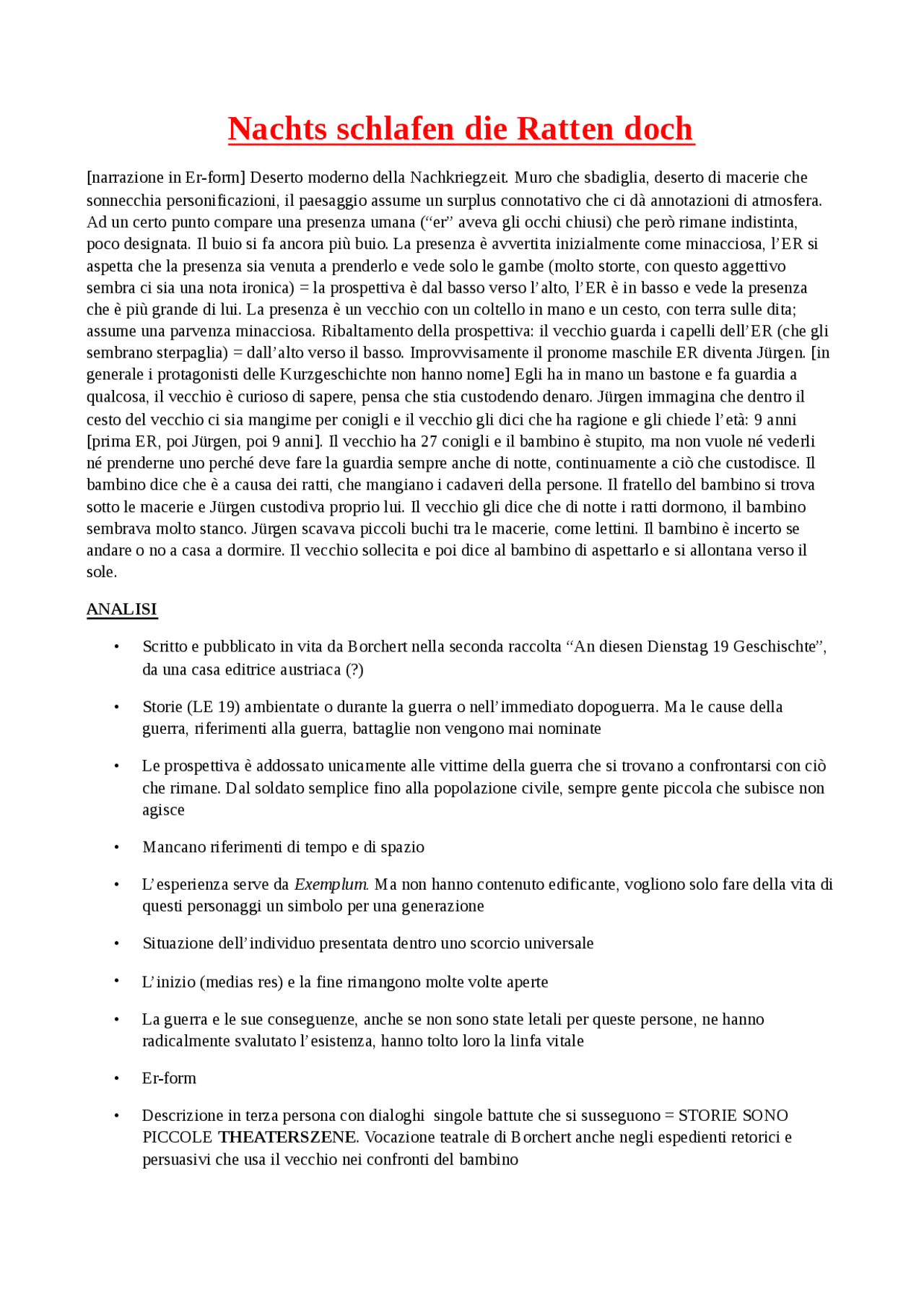 Interpretation Nachts Schlafen Die Ratten Doch Nachts schlafen die Ratten doch - Docsity