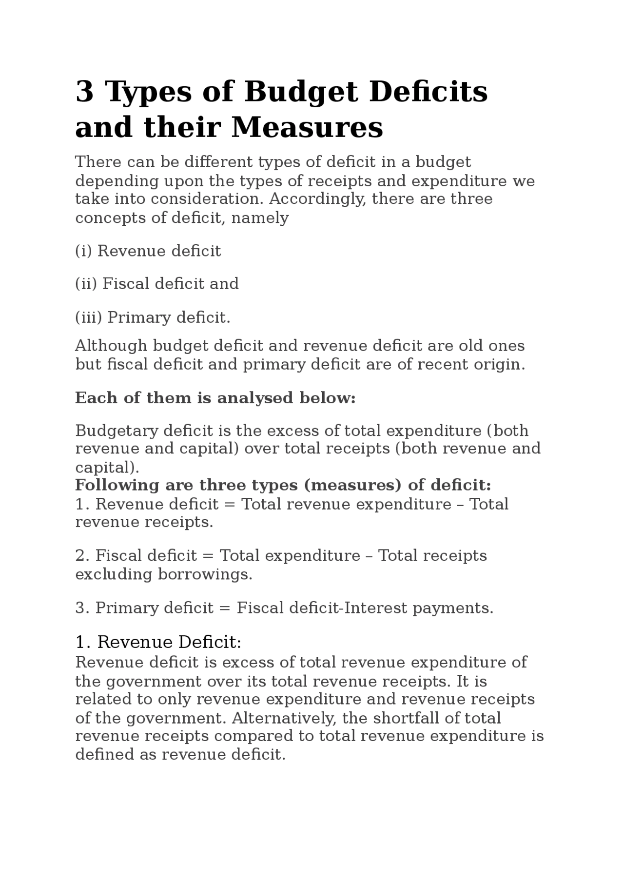 Budget Deficit Types Budget Deficits and Its types - Docsity