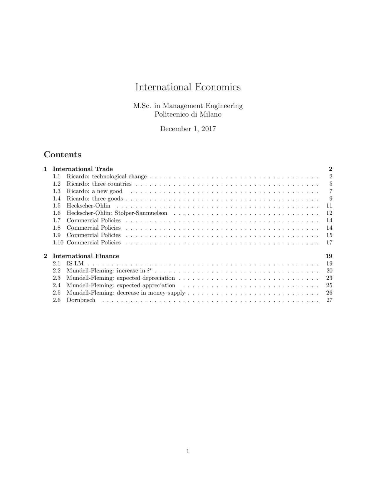 Esercizi Svolti Economia Internazionale Docsity