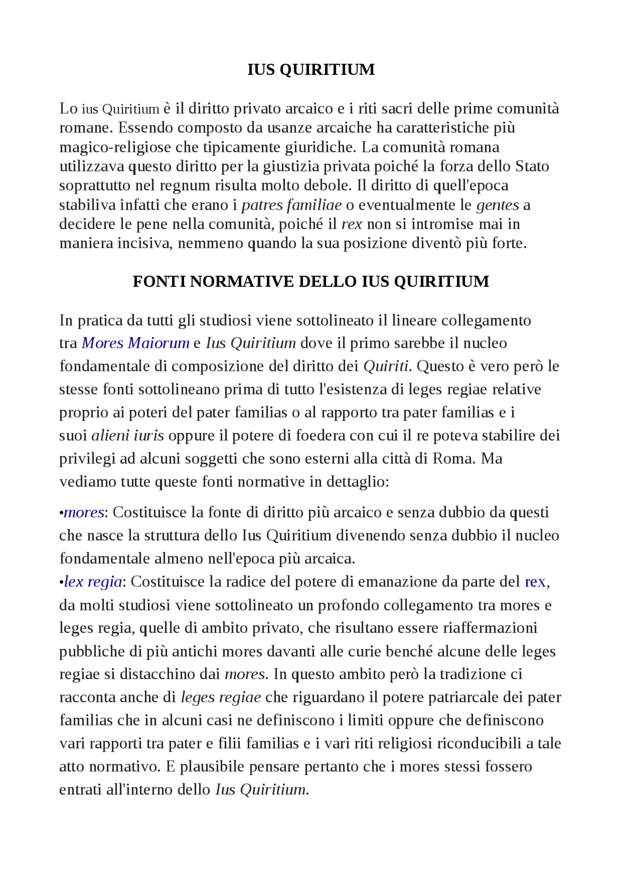 IUS QUIRITIUM ( STORIA DEL DIRITTO ROMANO) Docsity