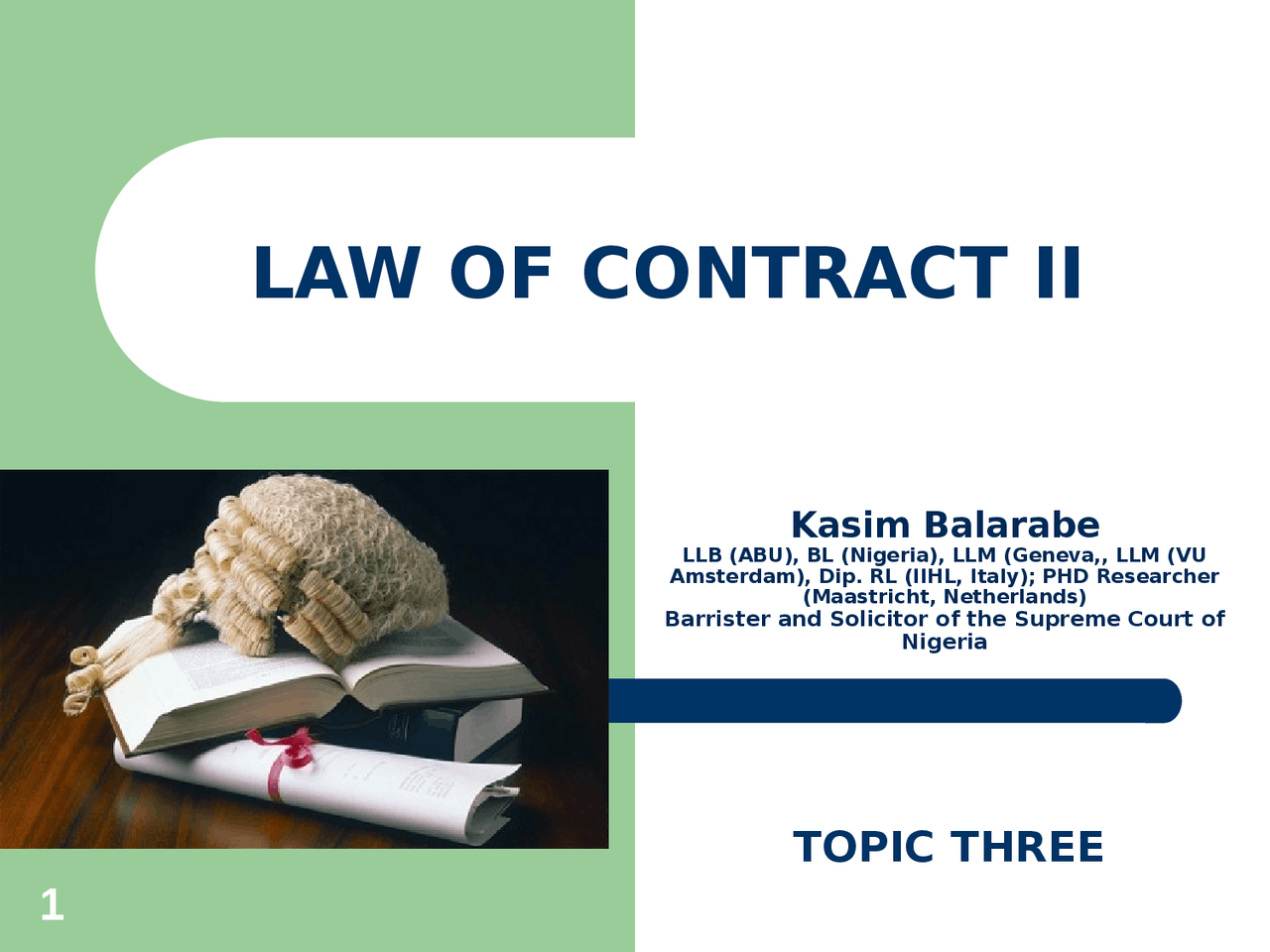 Law of Contract notes topic 3 - Docsity
