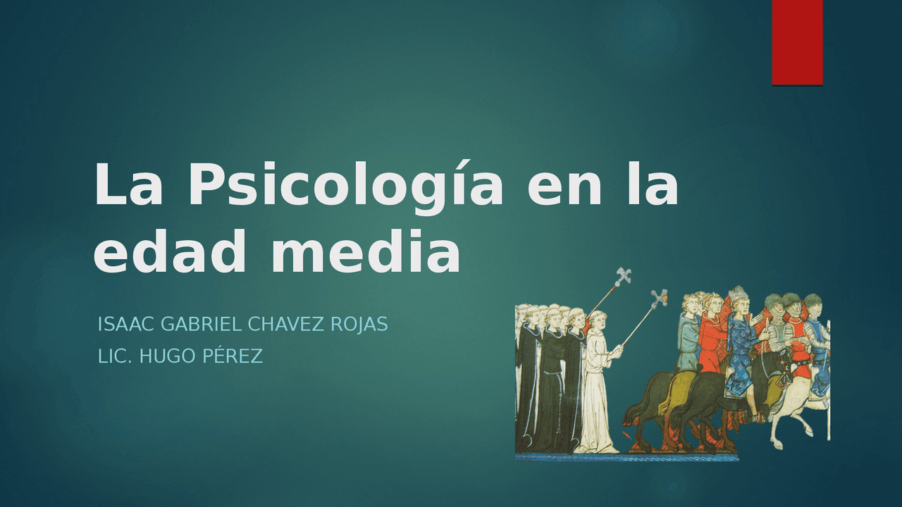 Psicologia en la Edad Media | Diapositivas de Psicología Educacional