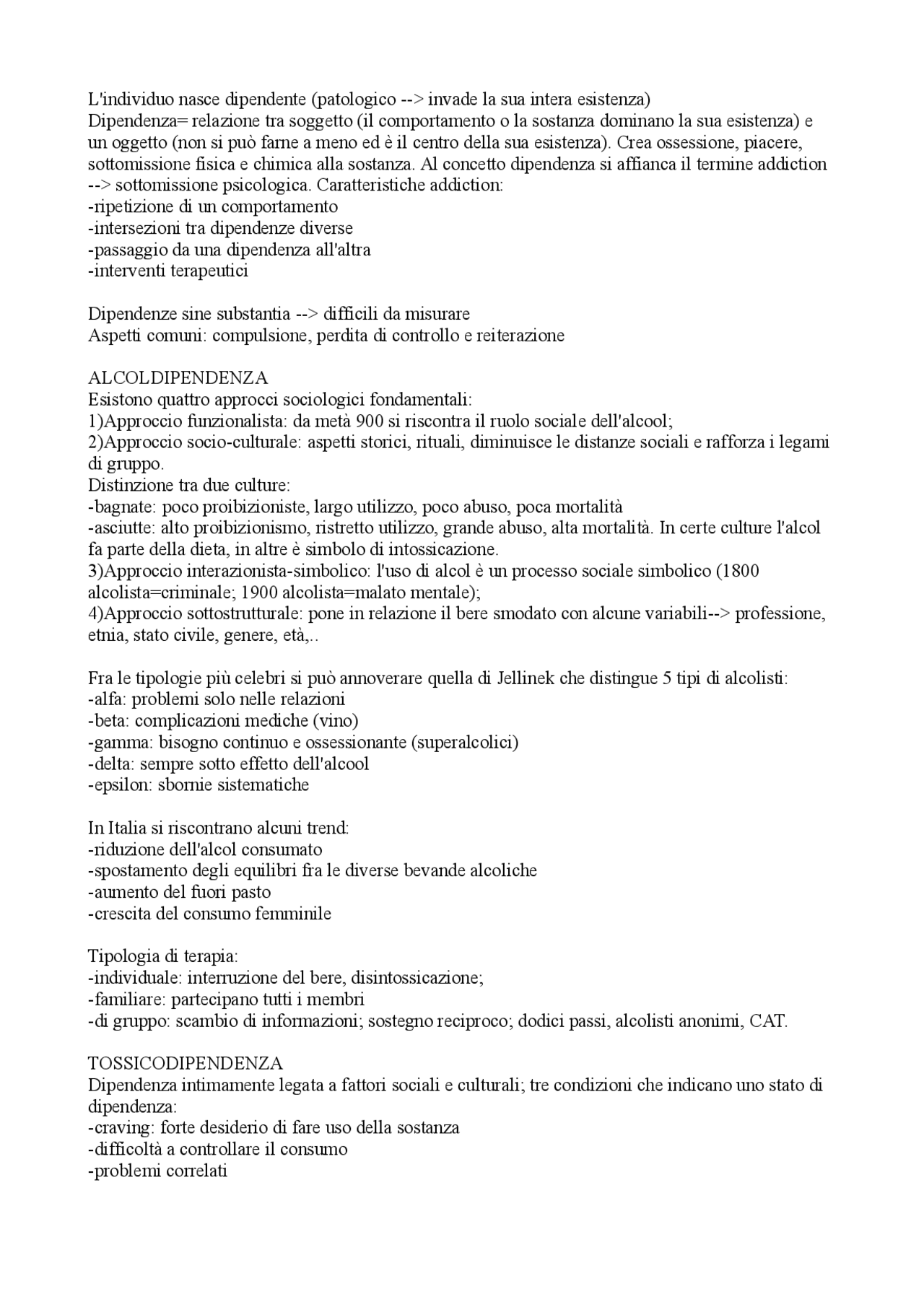 Non posso farne a meno. Aspetti sociali delle dipendenze Docsity Non posso farne a meno. Aspetti sociali delle dipendenze Docsity