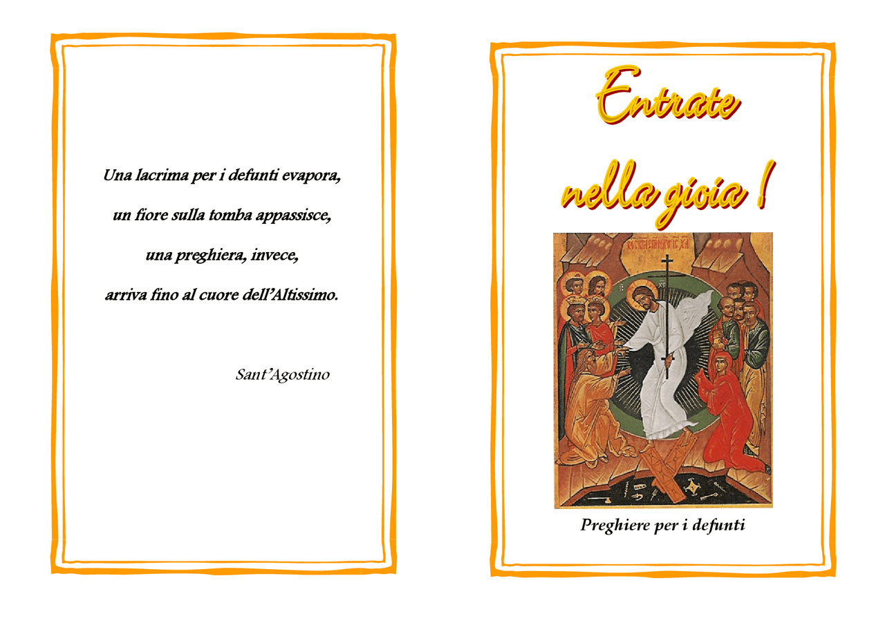 Opuscolo preghiere defunti - Docsity