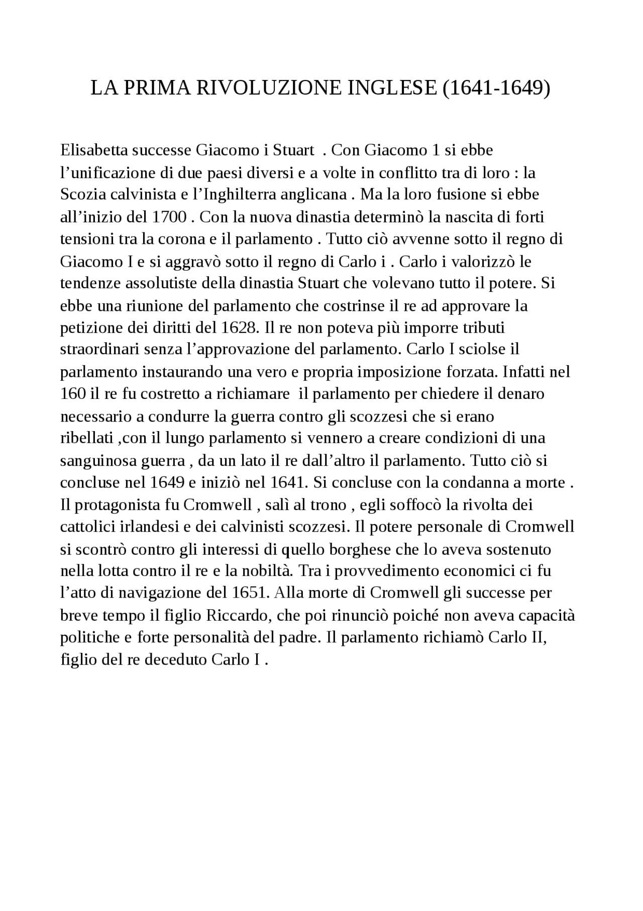 La prima rivoluzione inglese(164149) Docsity