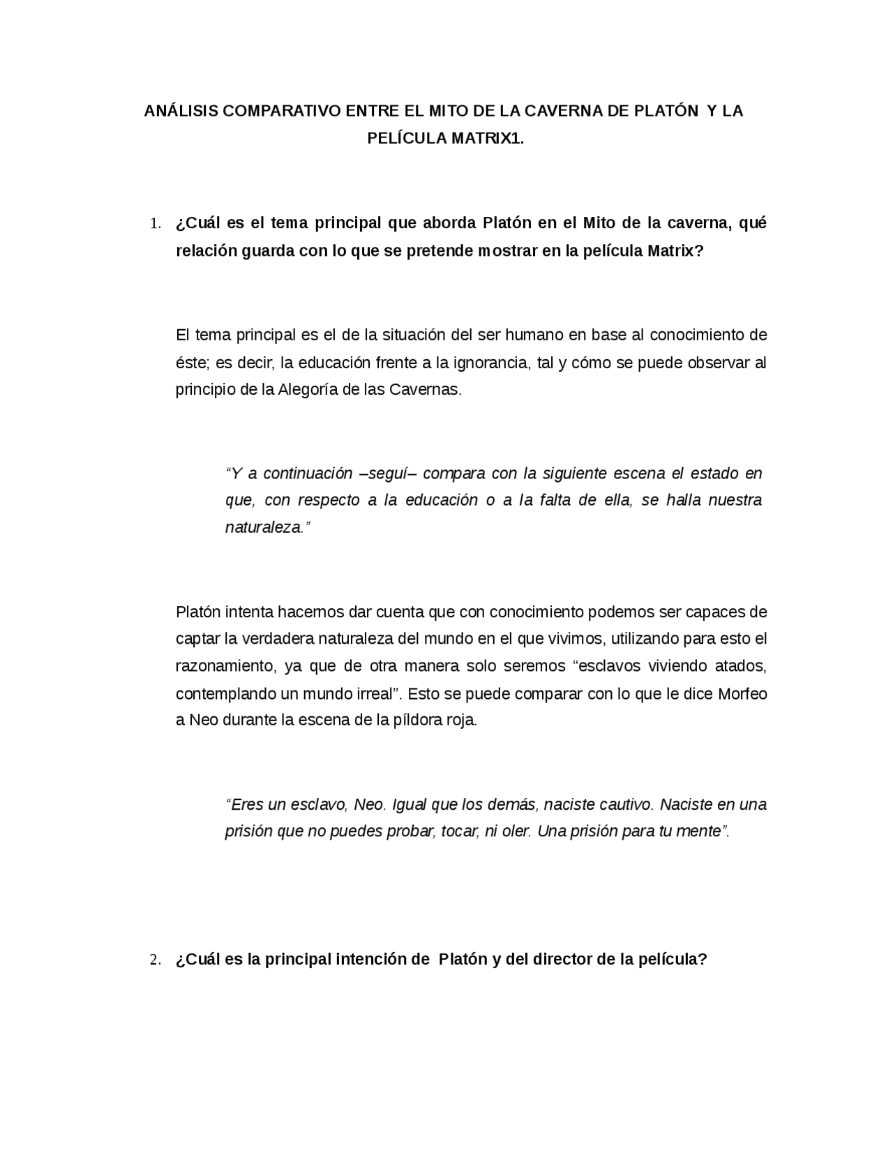 Matrix Filo Para Bachillerato