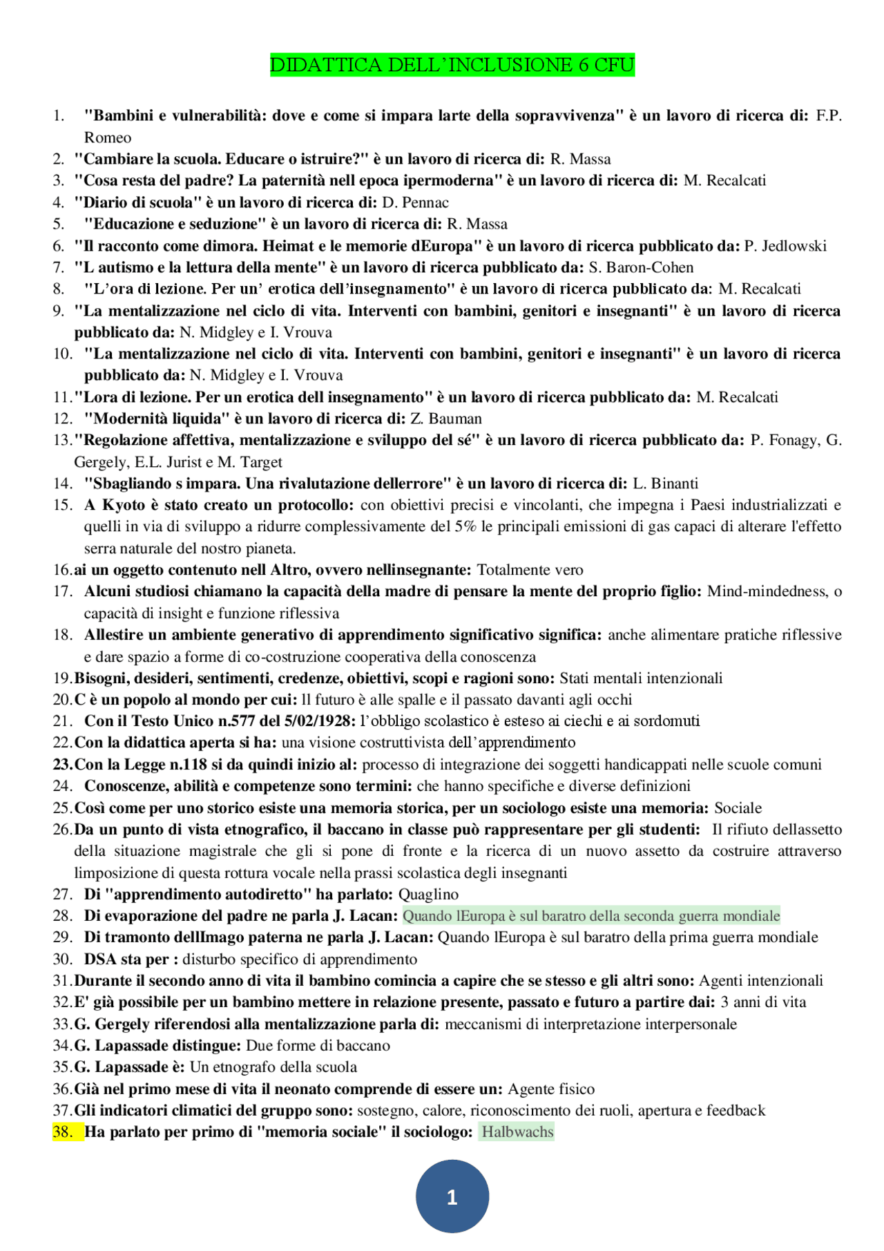 Psicologia Generale Pegaso 24 Cfu