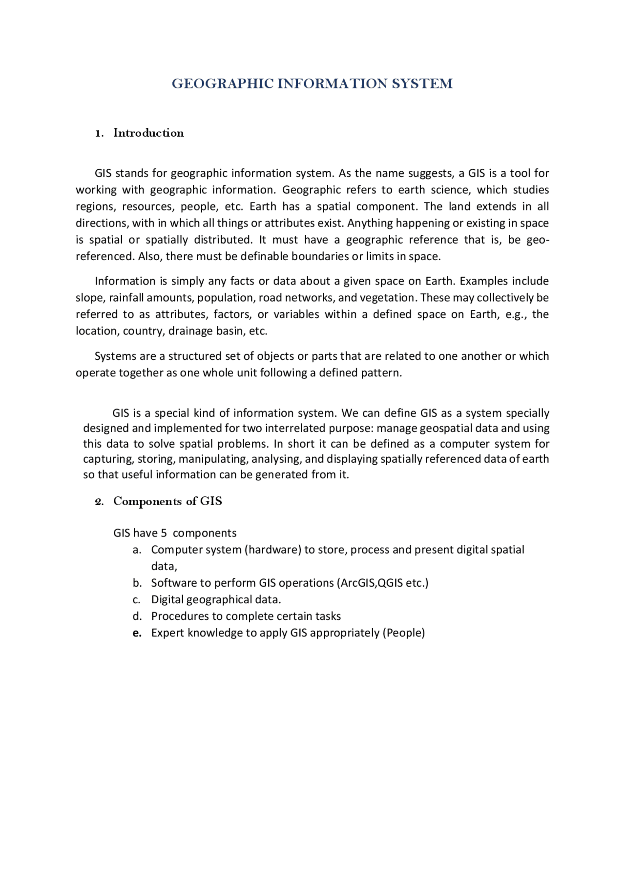 Introduction to Geographic Information Systems (GIS) | Lecture notes ...