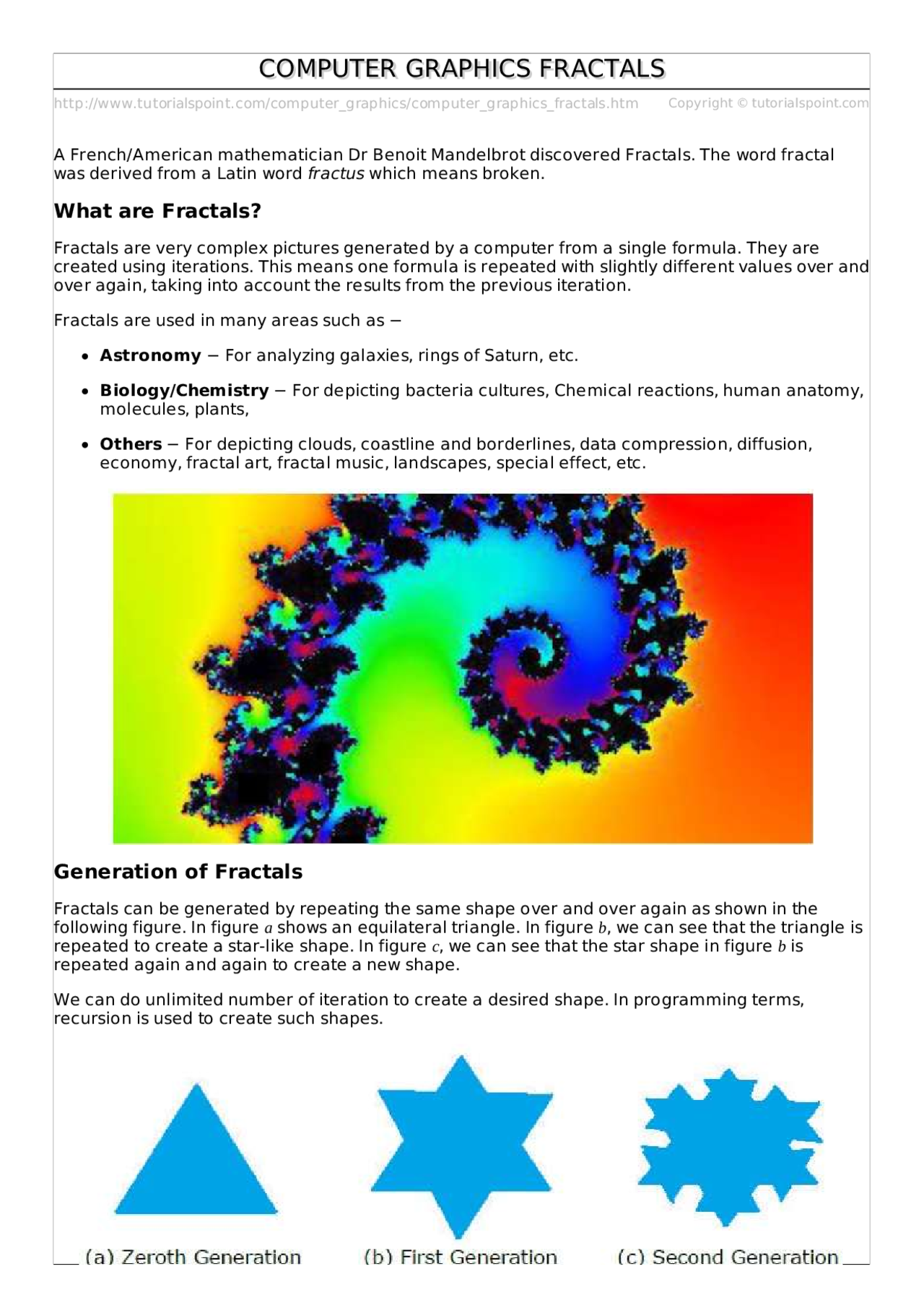 Fractals in computer graphics - Docsity