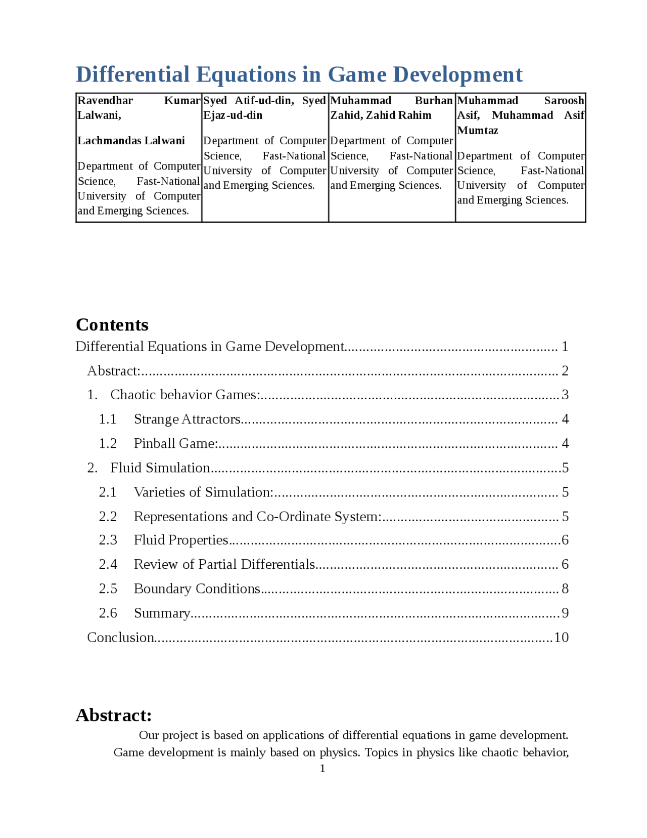 Differential Equations in Game Development Docsity