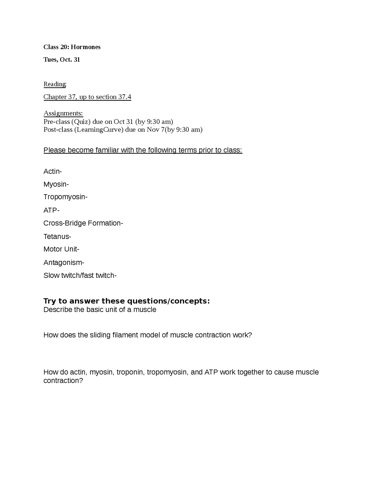 Chapter 20 muscle and Movements study guide - Docsity