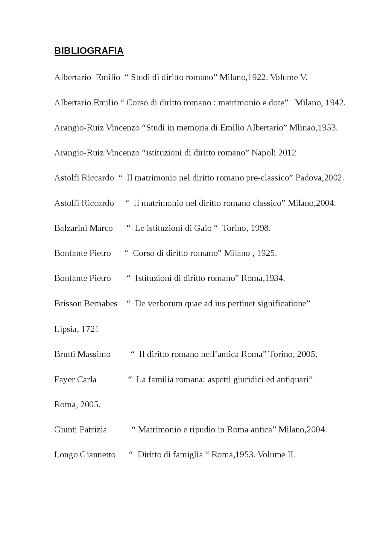 BIBLIOGRAFIA TESI DIRITTO ROMANO Docsity bibliografia-tesi-diritto-romano-docsity