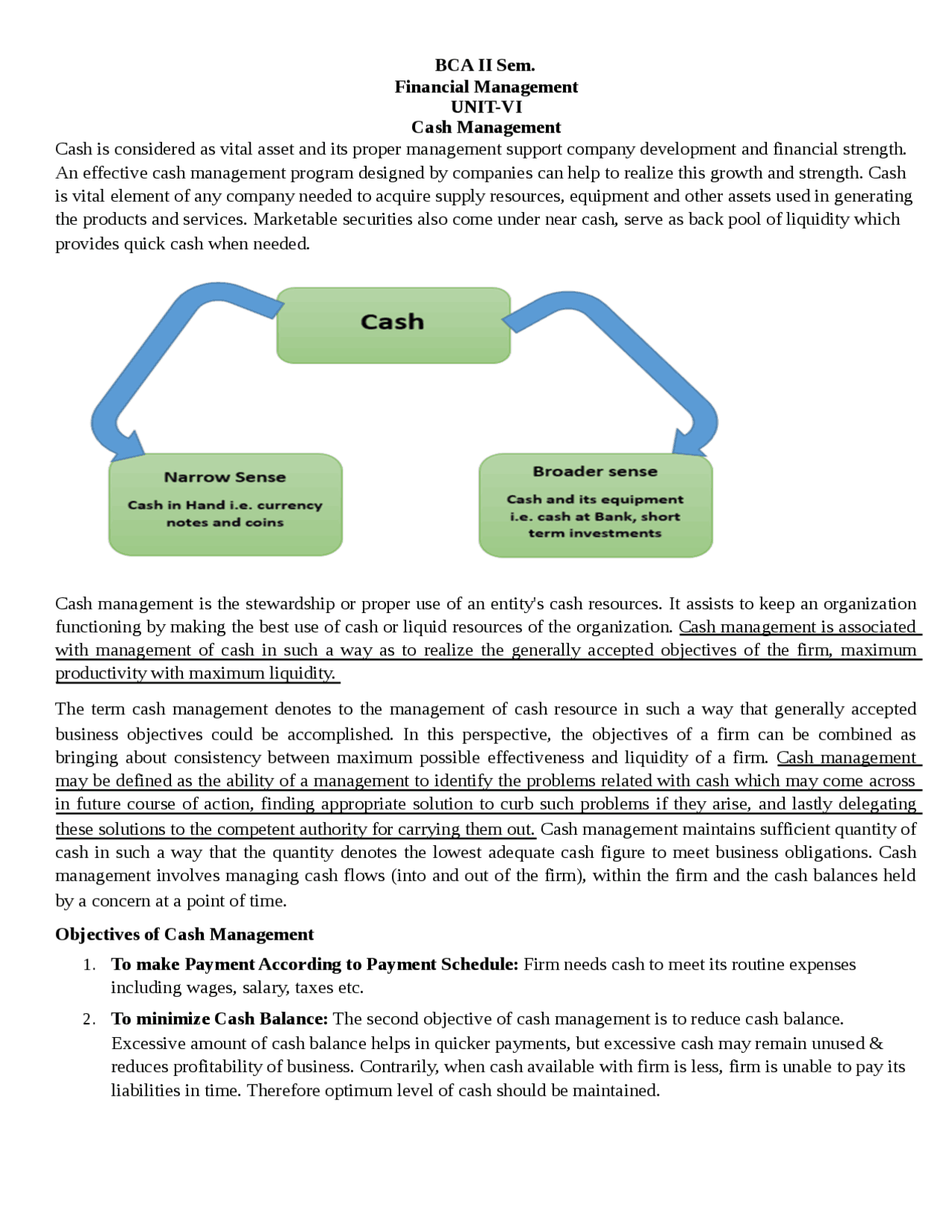 Cash Management Module Overview Notes of Cash Management - Docsity