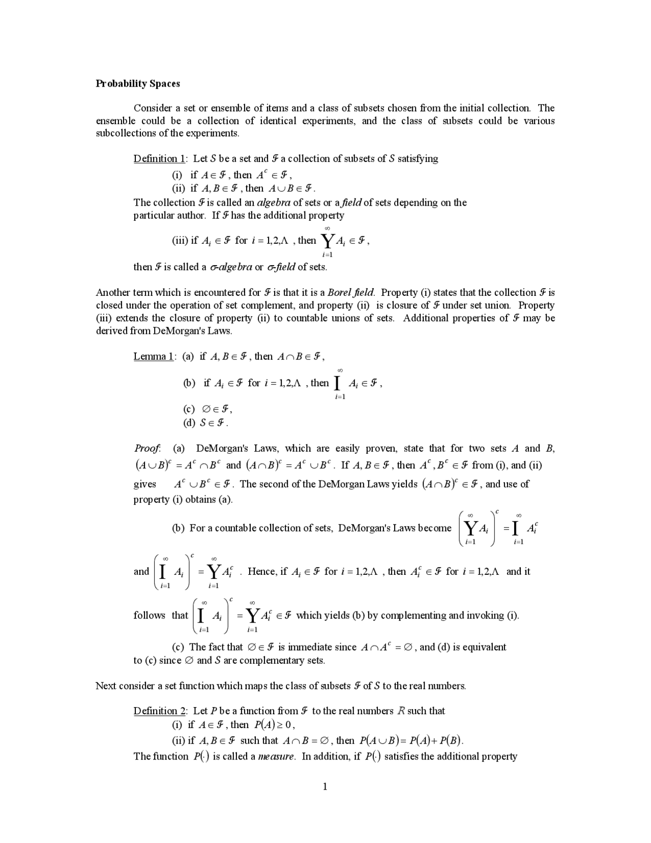 Notes on Probability - Docsity