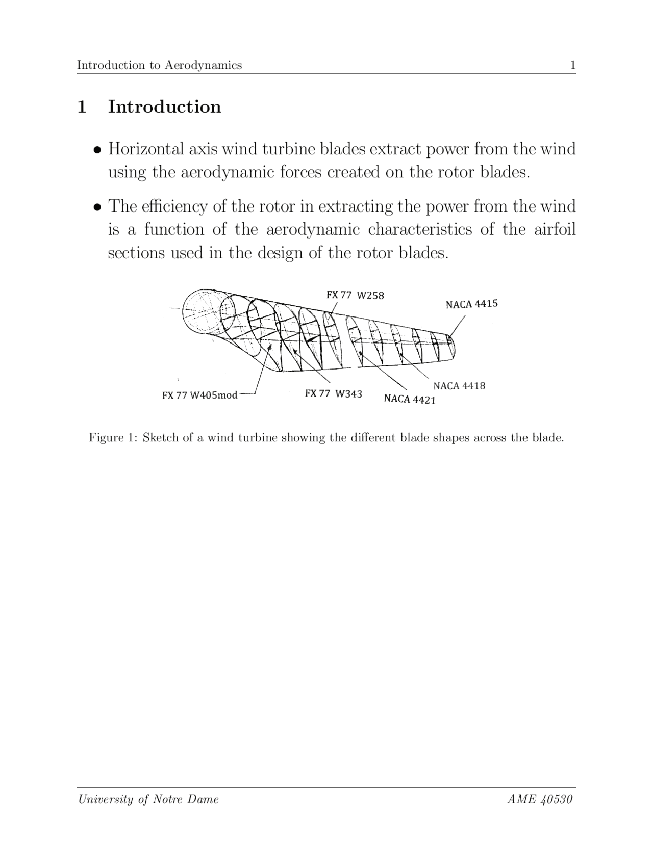 Wind Turbine Blade Aerodynamics - Docsity