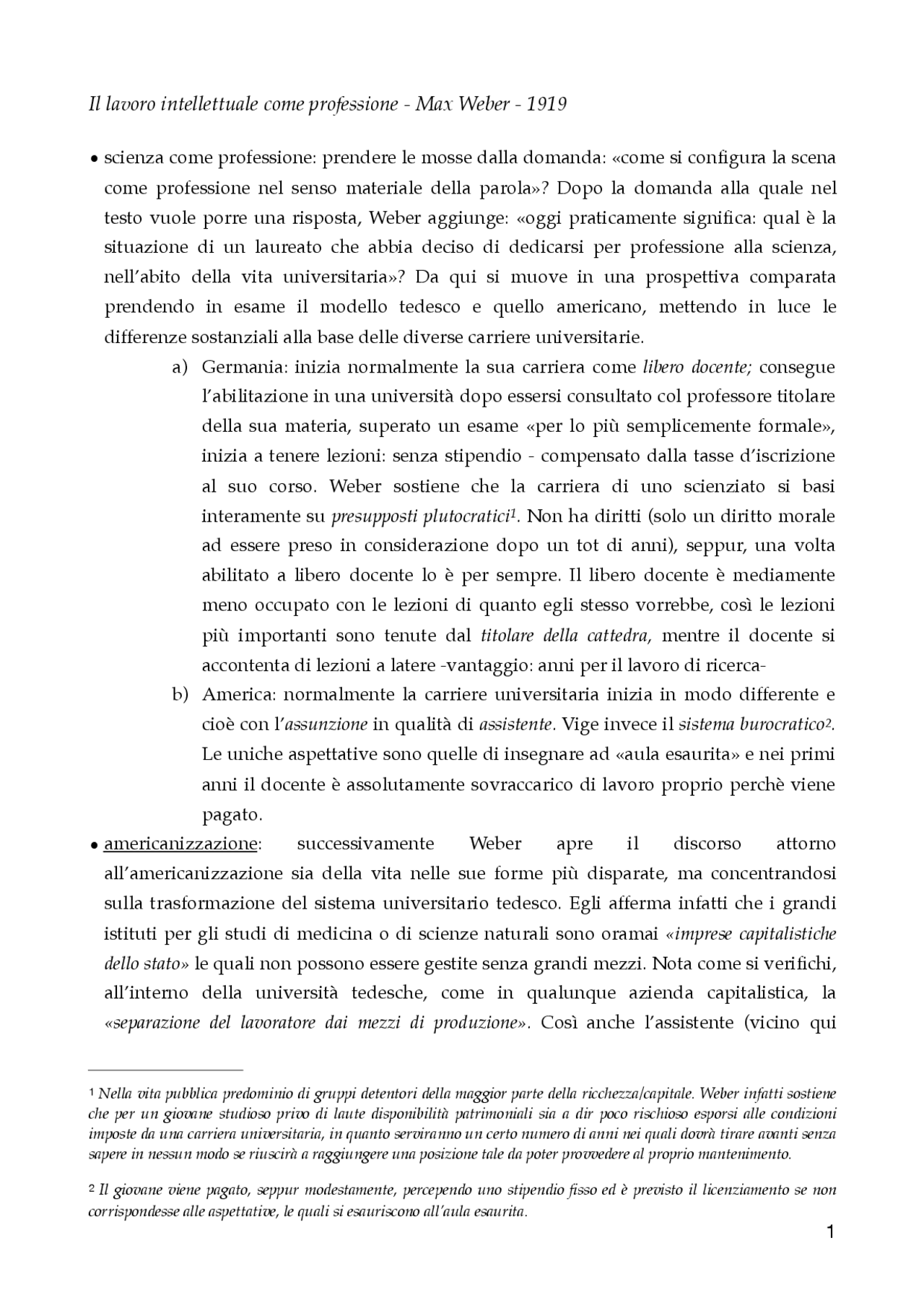 Il lavoro intellettuale come professione Sintesi del corso di Sociologia Docsity Il lavoro intellettuale come professione Sintesi del corso di Sociologia Docsity