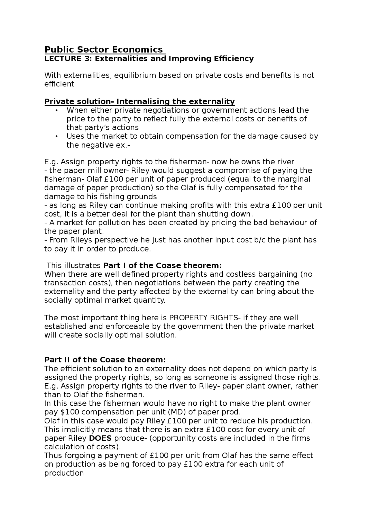 Public Sector Economics Docsity