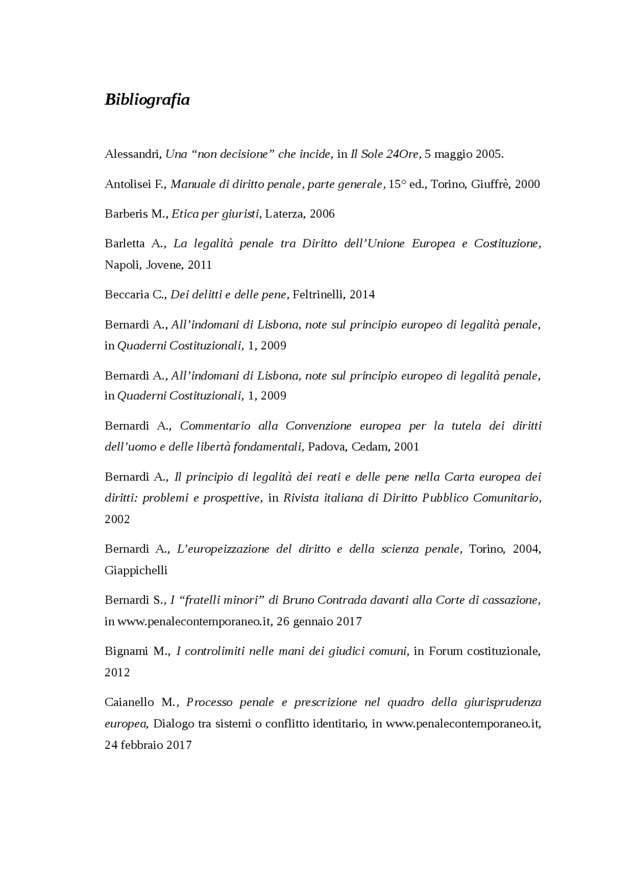 Bibliografia Tesi Di Laurea In Diritto Penale Europeo Docsity bibliografia-tesi-di-laurea-in-diritto-penale-europeo-docsity