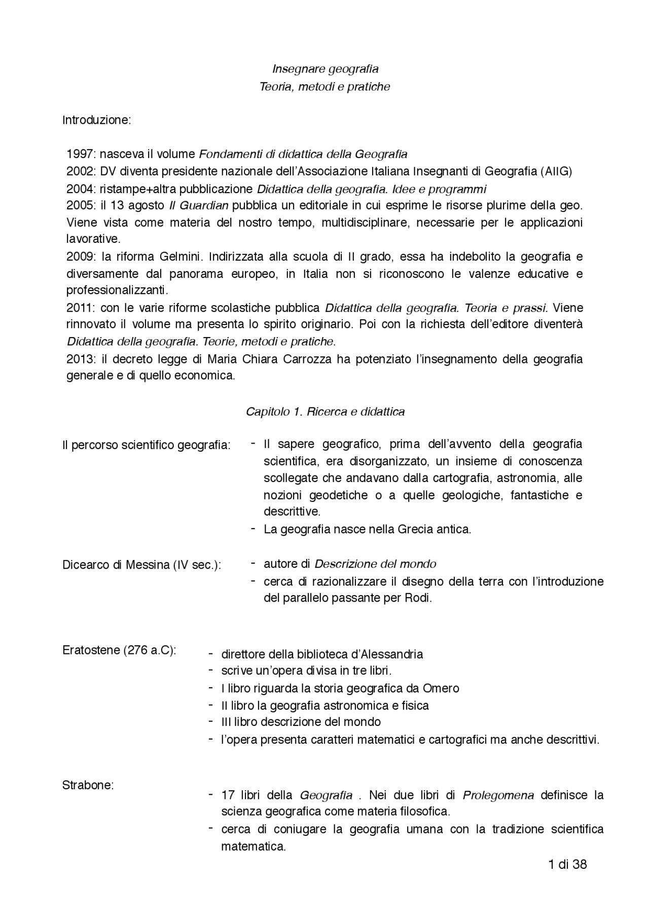 Insegnare Geografia Di Gino De Vecchis Docsity