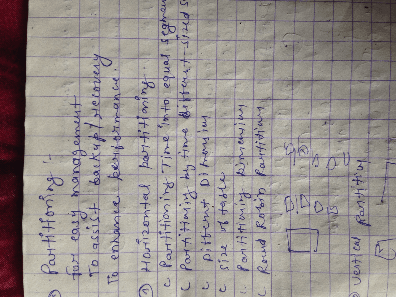 Partitioning and horizontal partitions to time into equal segment - Docsity