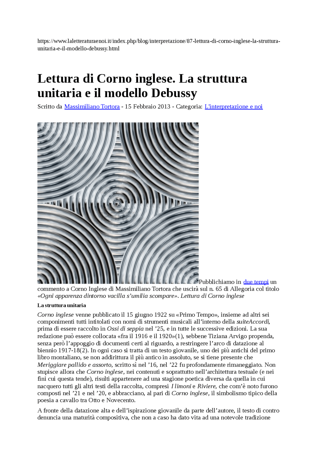 Lettura di un Corno inglese Docsity