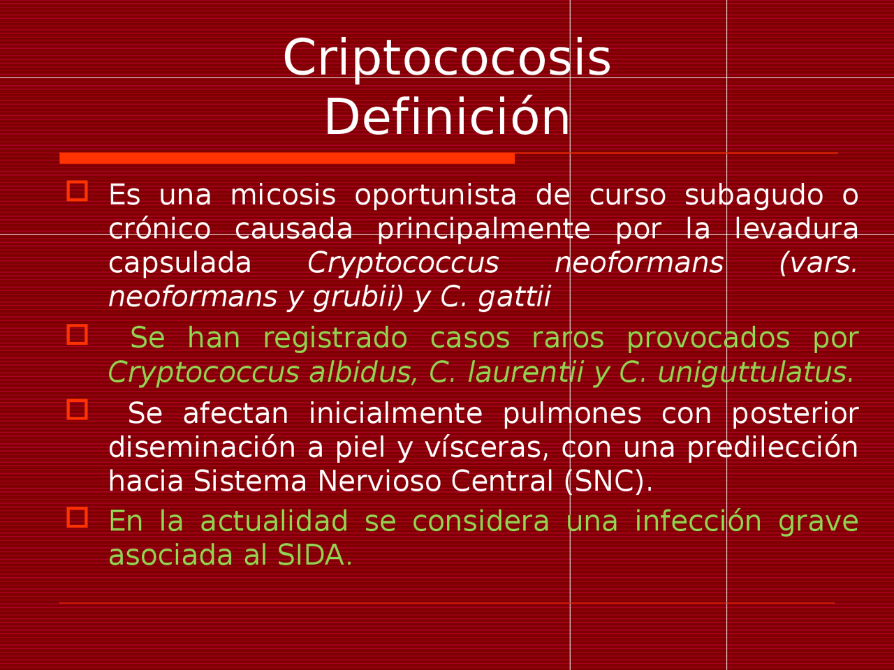 Caracteristicas generales de la Criptococosis - Docsity