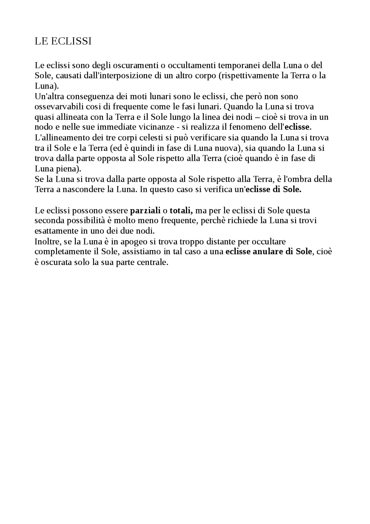 Eclissi di sole e luna Docsity