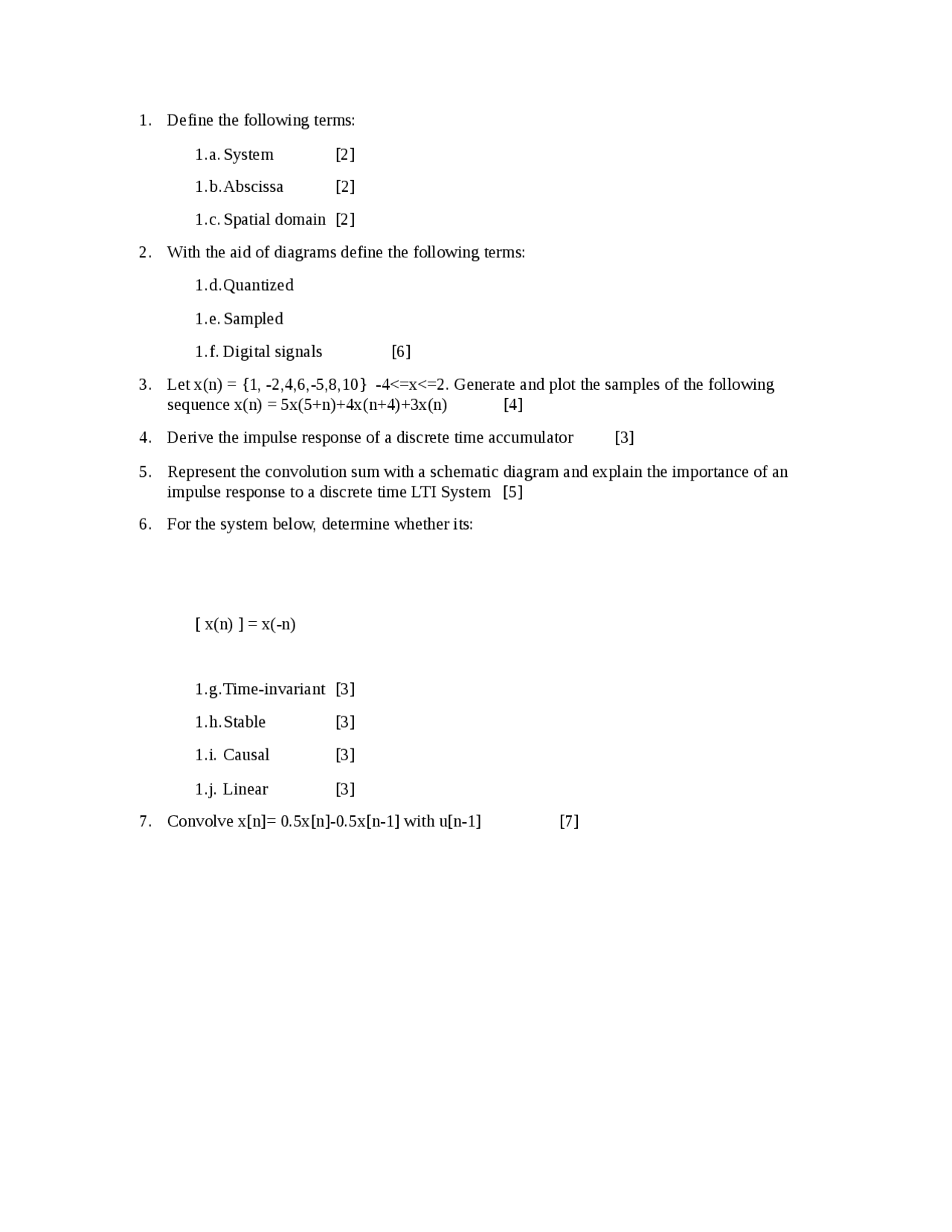 Digital Signal Processing Test Docsity