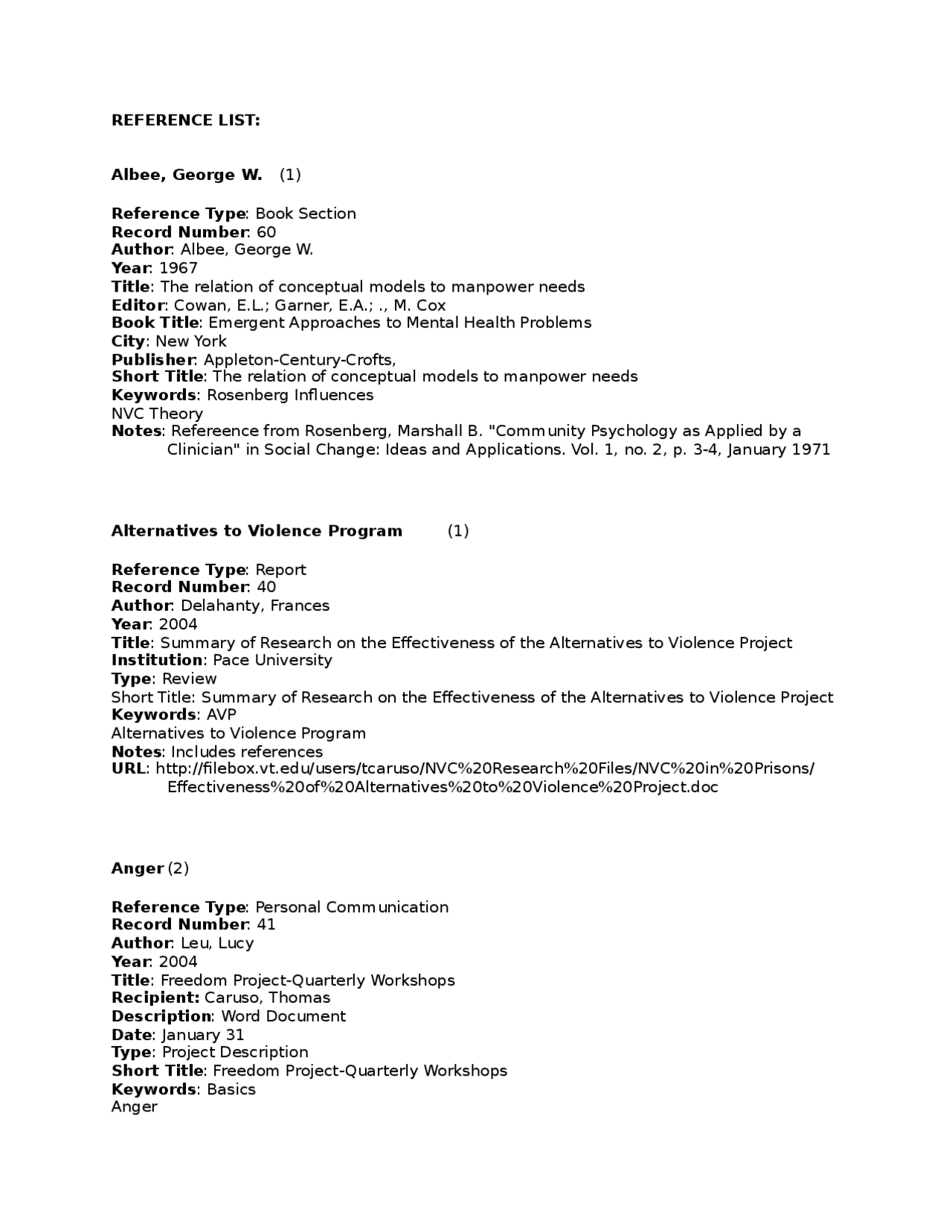 Reference reportings - Docsity