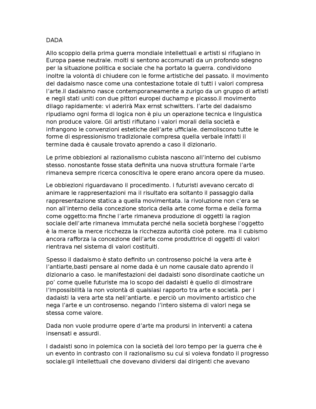 La corrente artistica del dadaismo Docsity