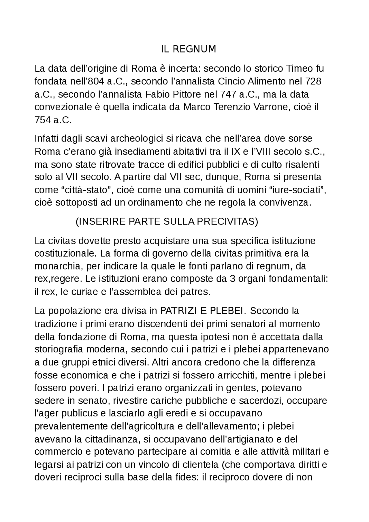 Il regnum, funzioni del rex e le istituzioni - Docsity