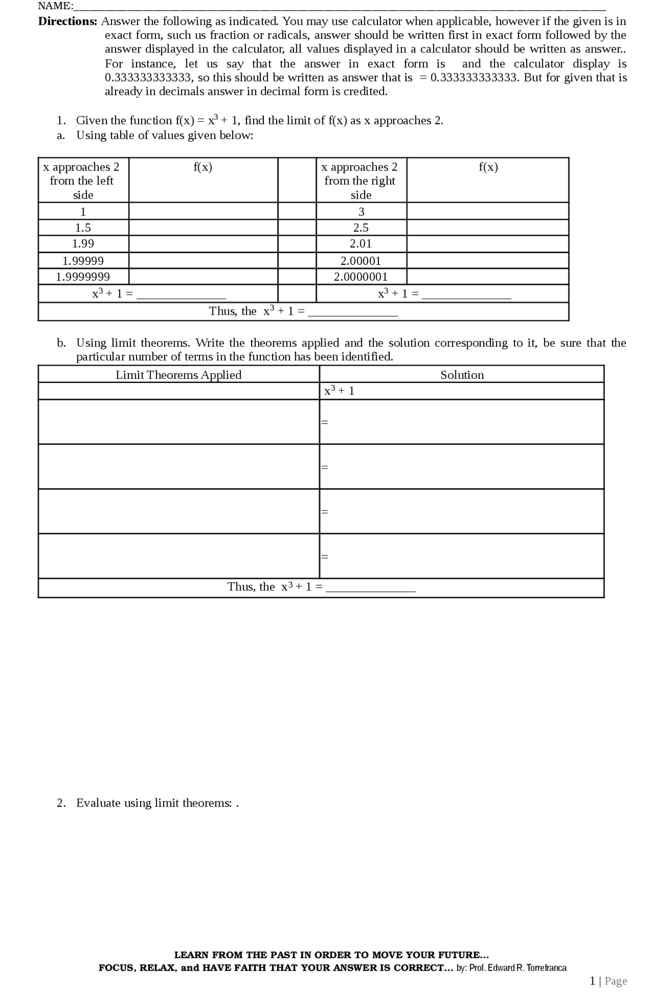 Exam in Basic Calculus - Docsity