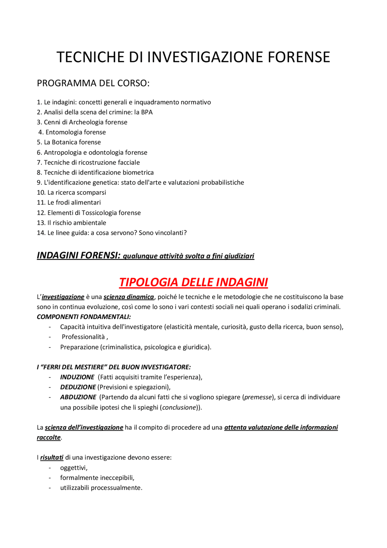 Tecniche di investigazione forense - Docsity