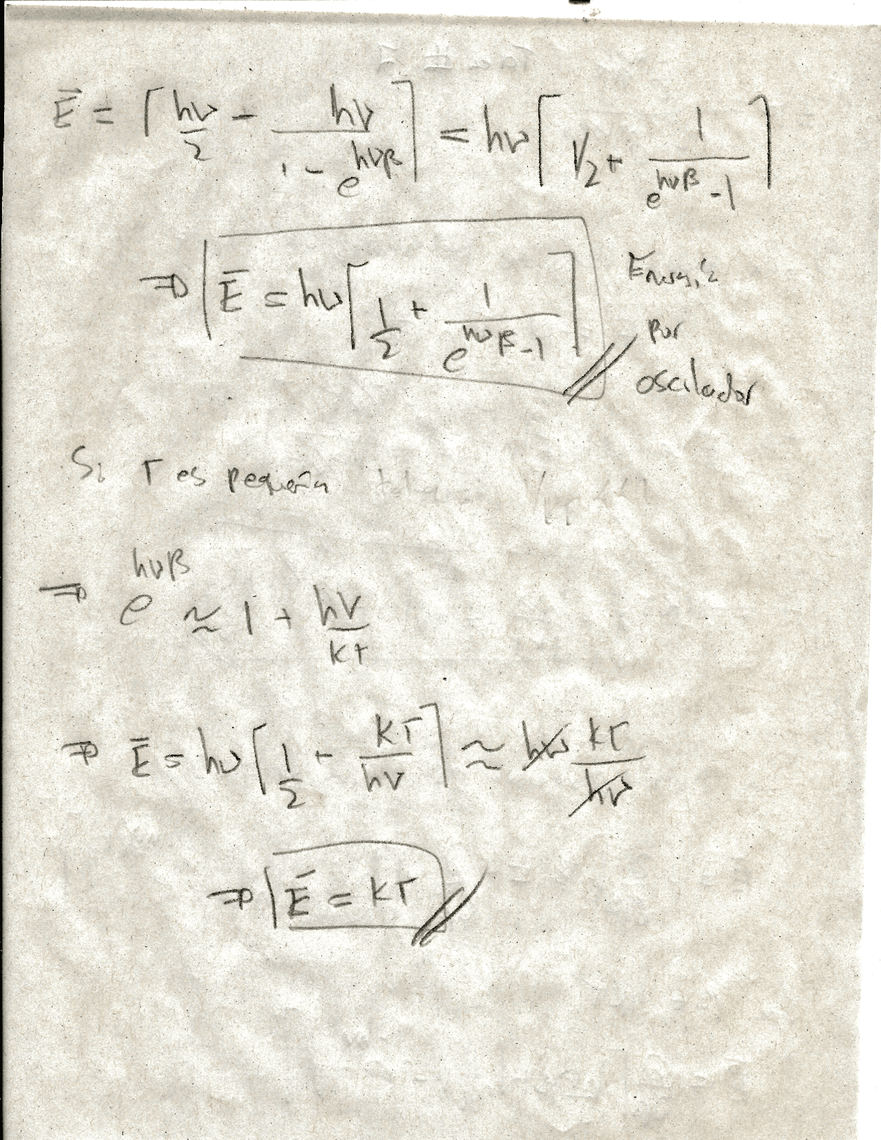 Harmonic oscillator problem statistical mechanics Docsity