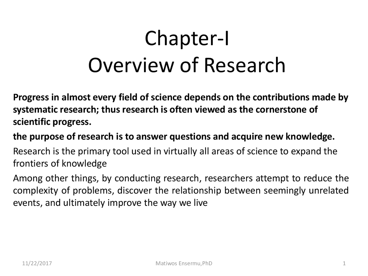 Chapter-I Overview of Research - Docsity