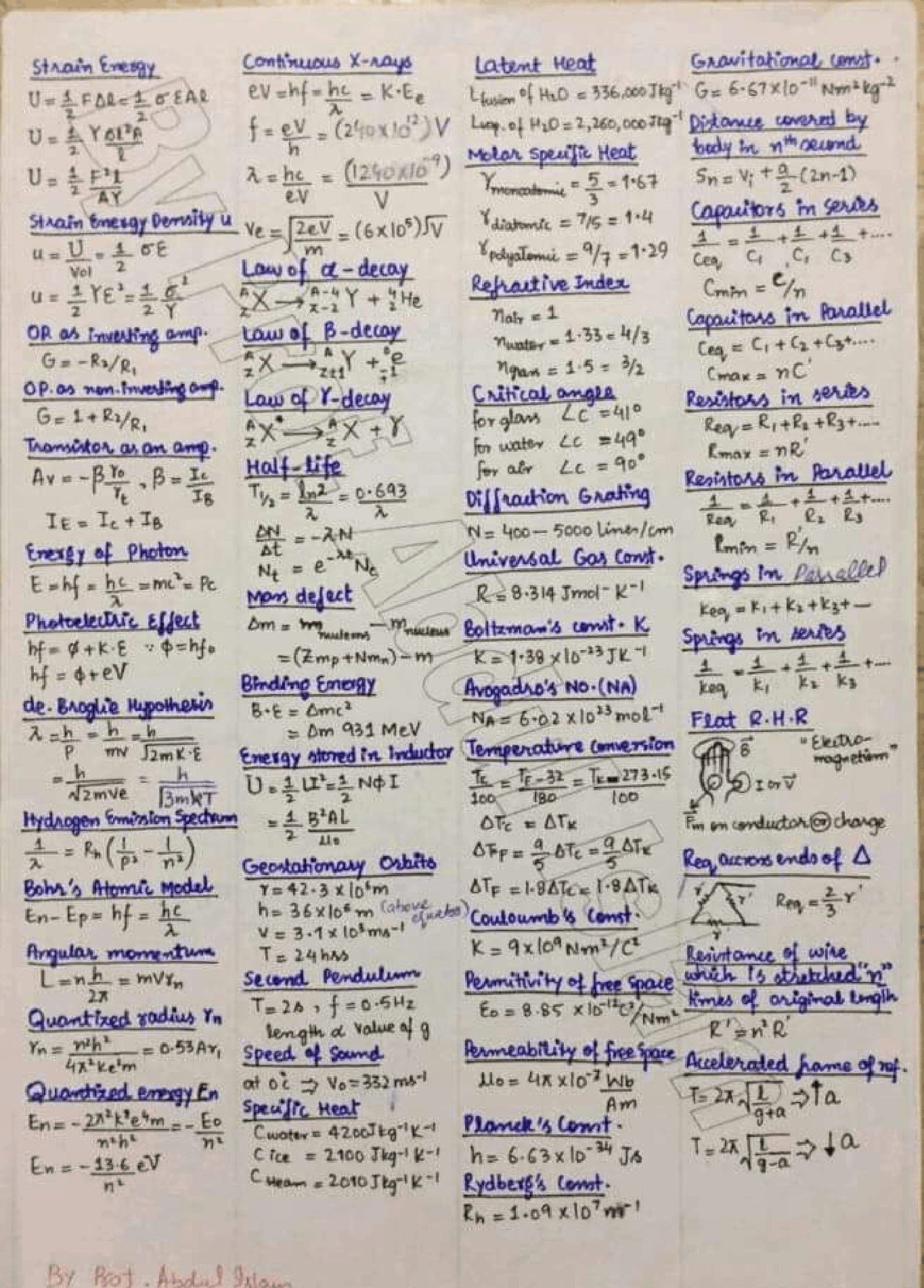 Shortcut Formulas to solve numericals - Docsity