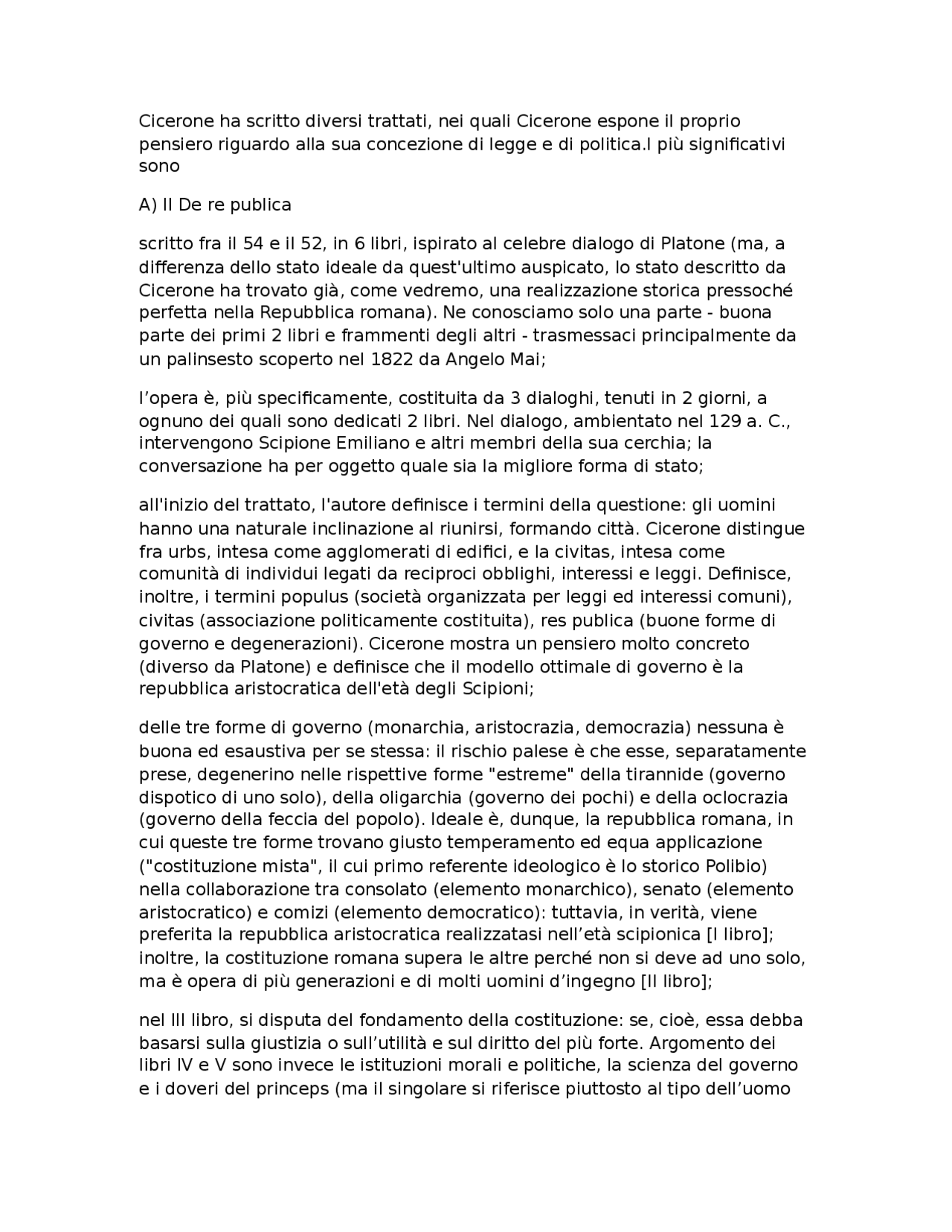 Cicero De Republica übersetzung Cicerone de repubblica - Docsity